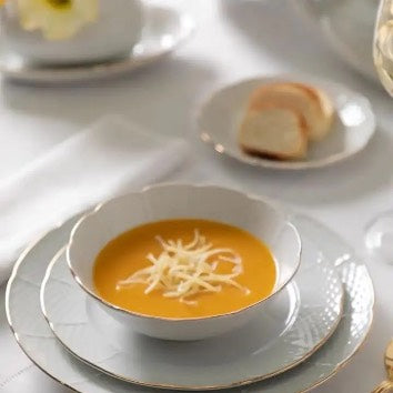 Aparelho de Jantar Branco Ouro - Serve 06 pessoas